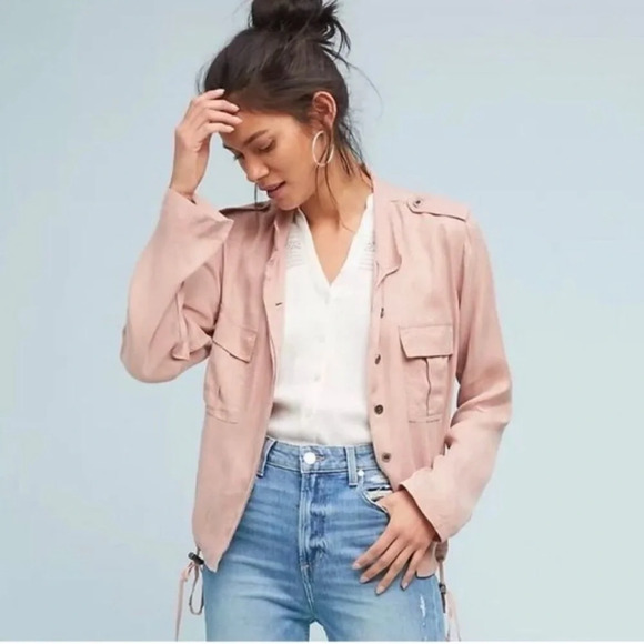 RAILS Rowan Blush Pink Button Front Military Jacket NWOT Size Medium - Picture 1 of 14